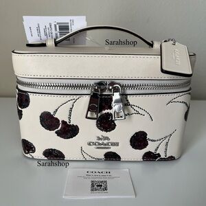 ✅Coach Cosmetic Case With Cherry Print